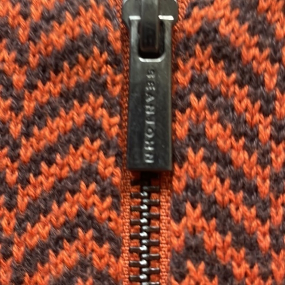 Sean John sweater Men's size 3 XL orange and brown 3/4 zip athleisure - Picture 4 of 10